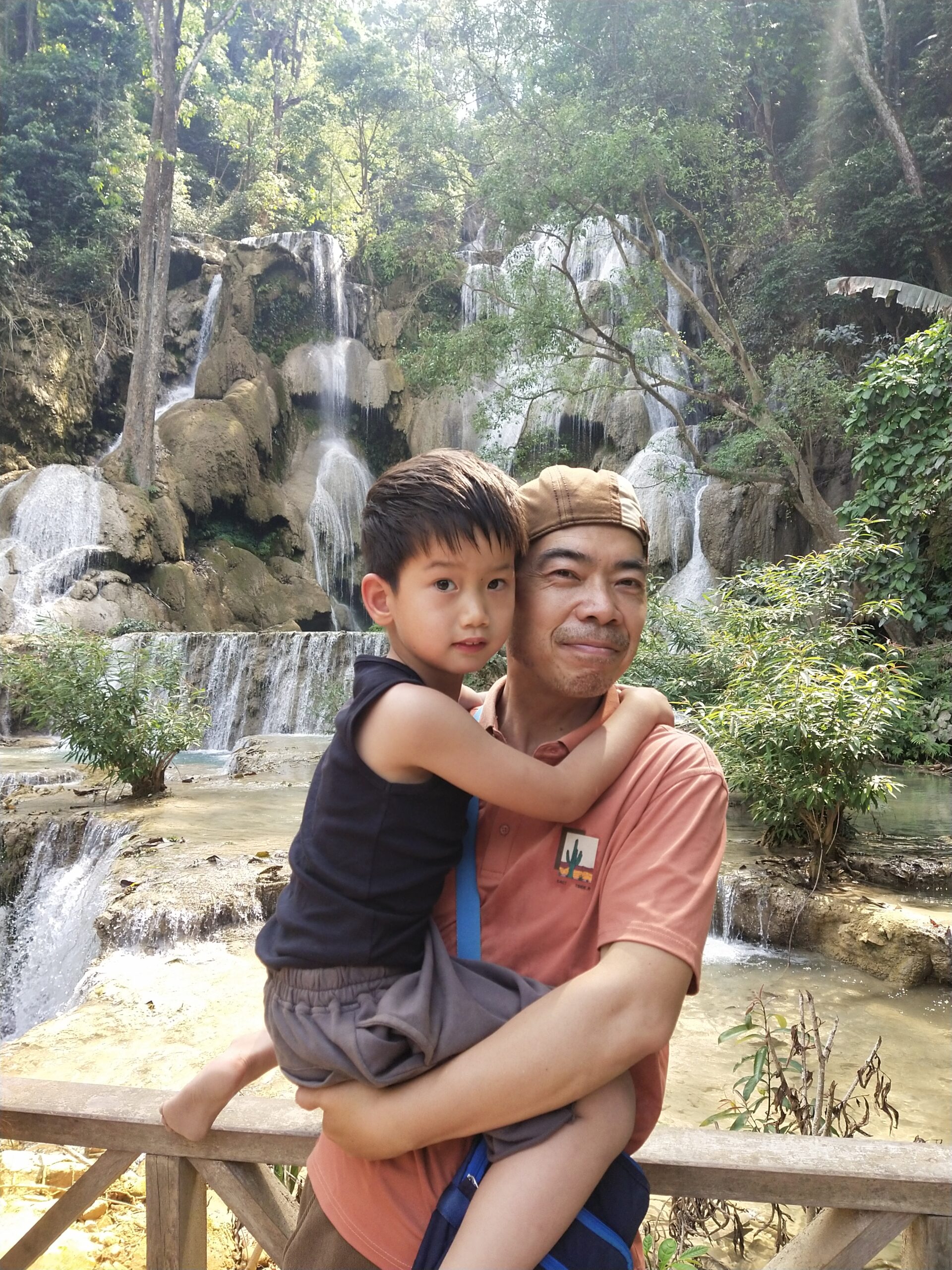 Luang Prabang Laos, Waterfall, Me and my son